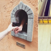 Restaurants in Tuscany are again using "wine windows" made in the Middle Ages during the plague