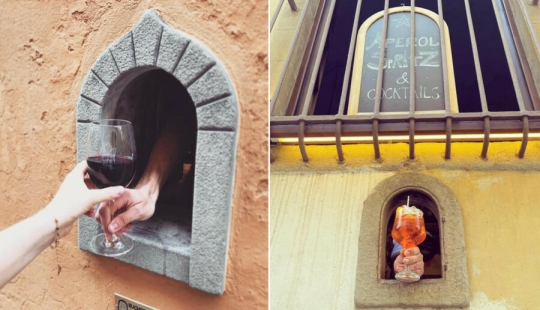 Restaurants in Tuscany are again using "wine windows" made in the Middle Ages during the plague