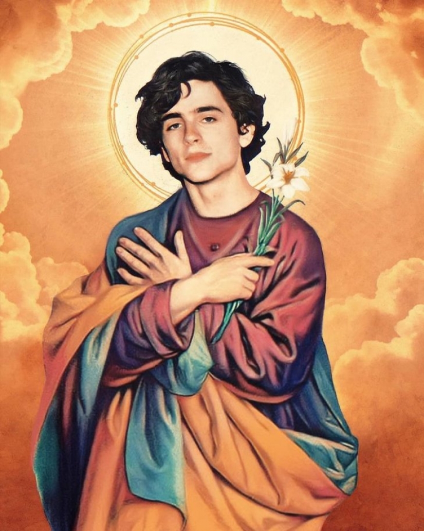 Saint Keanu and other celebrities in the image of saints