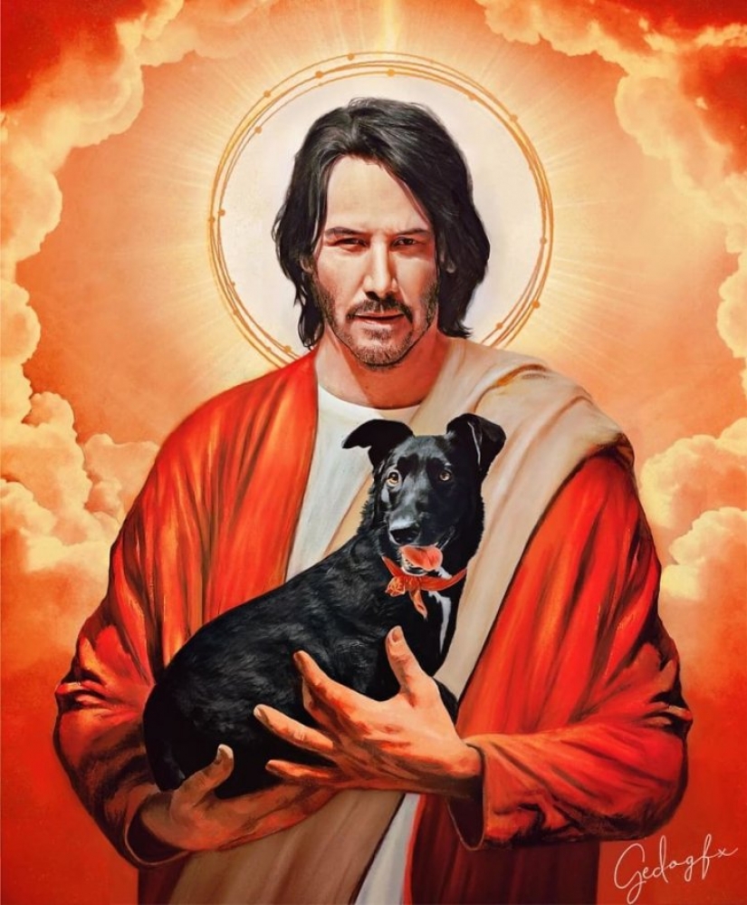 Saint Keanu y otras celebridades a imagen de los santos