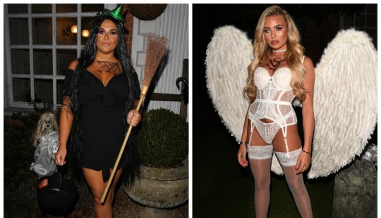 Scary beauty: glamorous participants of the British reality show dressed up for Halloween