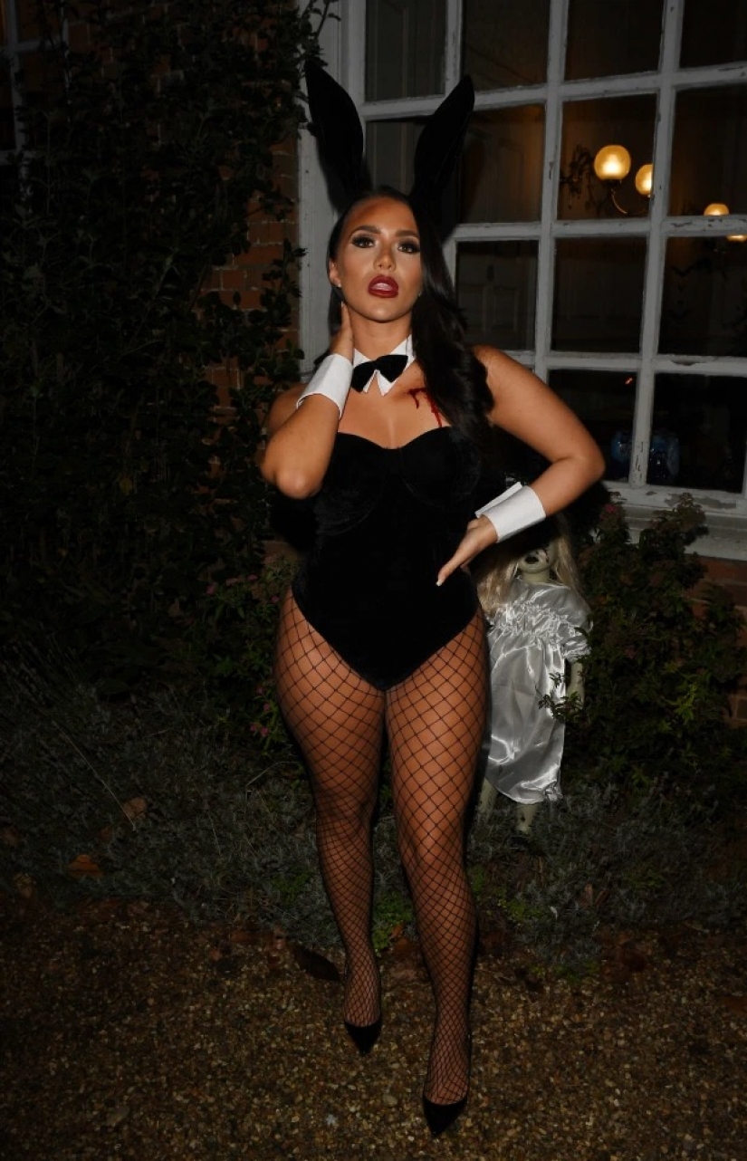 Scary beauty: glamorous participants of the British reality show dressed up for Halloween