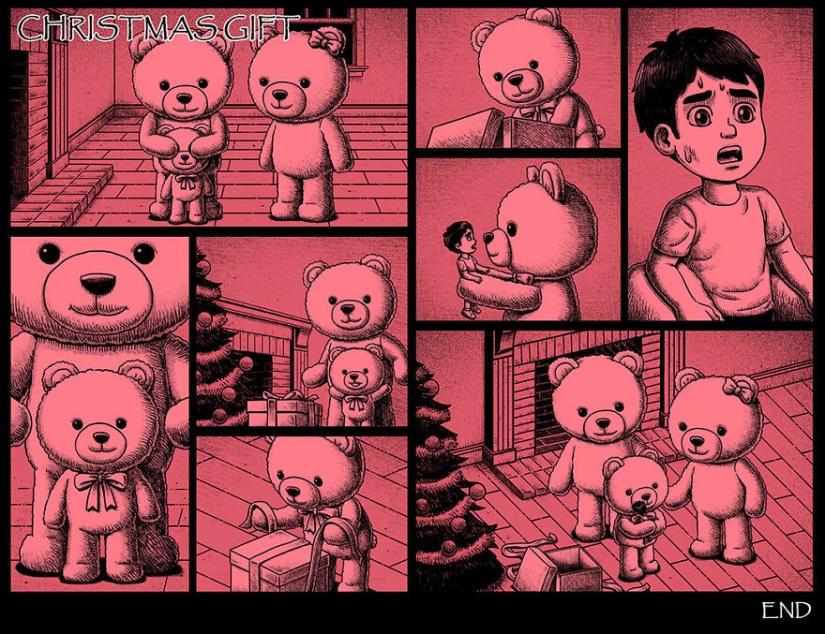 Scary comics with creepy endings from a Taiwanese artist