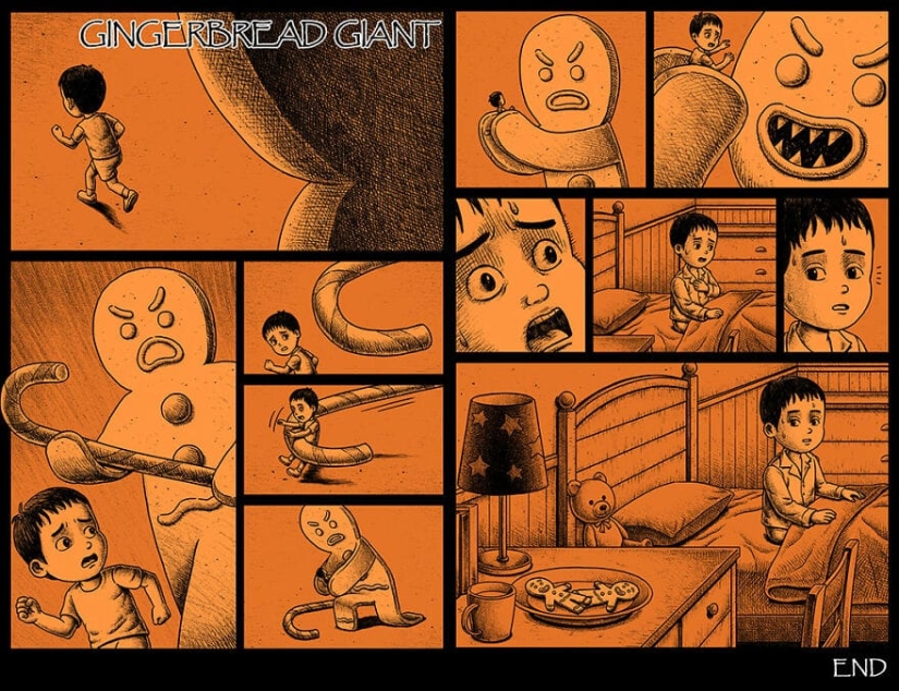 Scary comics with creepy endings from a Taiwanese artist