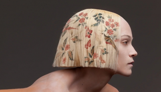 Se parece a la impresión digital, estilista del pelo peinados decoración Barroca con patrones