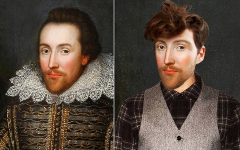 Shakespeare — hipster-la Reina de Inglaterra — feminista sería como personajes históricos famosos de hoy