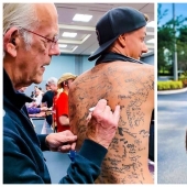 Sign up! The influencer set a world record by applying 225 tattoo autographs on his back