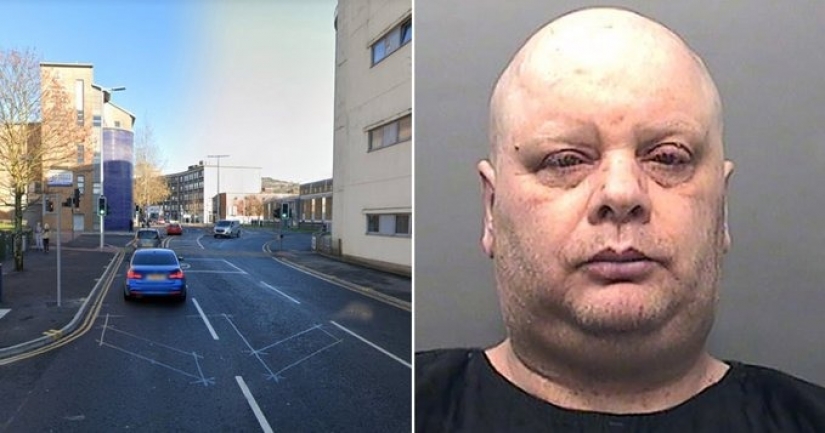 Silent protest: A British man has been standing in the middle of the road in the same place for seven years, creating traffic jams