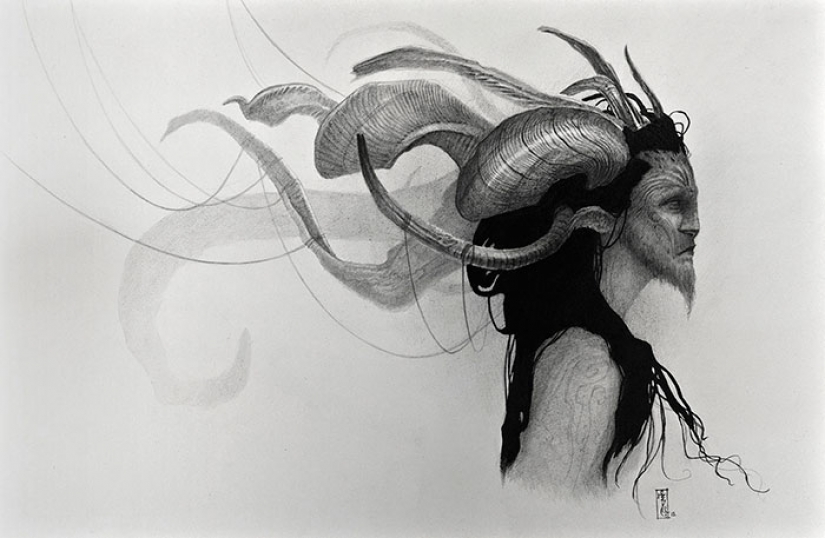 Sombras y criaturas místicas por el artista francés Olivier Villoin