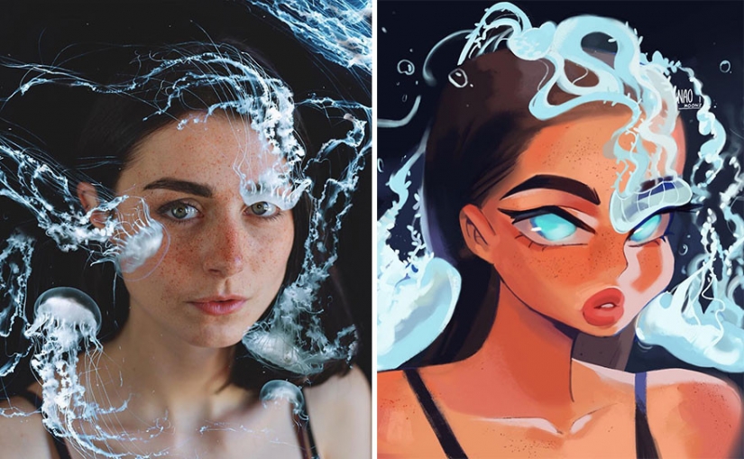 "¡Soy un artista, lo veo de esa manera!": 16 ilustradores talentosos redibujan retratos de niñas