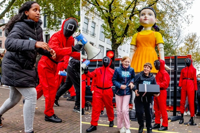 "Squid game" en los Países Bajos: cientos de personas recrearon la competencia de la aclamada serie