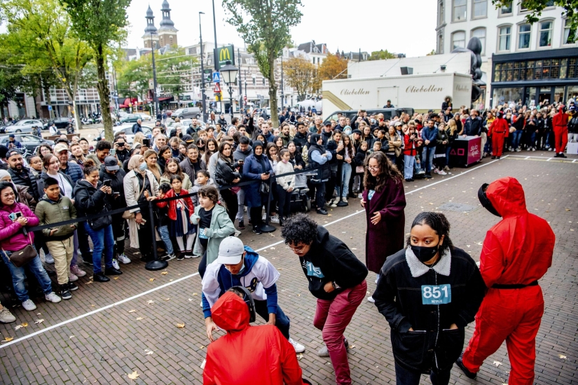 "Squid game" in the Netherlands: hundreds of people recreated the competition from the acclaimed series