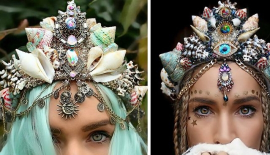 Stunning crowns made of shells will turn any girl into a modern mermaid