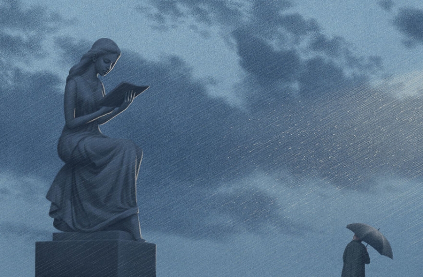 Surreal illustrations for book lovers