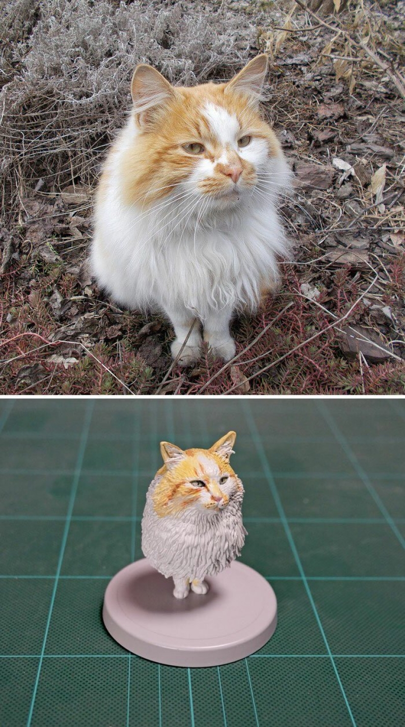 The artist creates figures of animals on the funny Internet meme