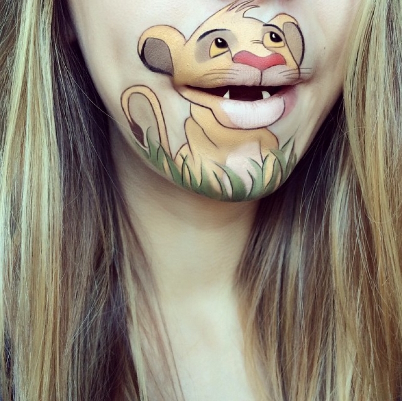 The best lip body painting