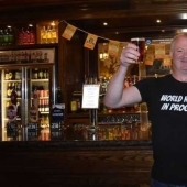 The Briton went to pubs for a day to get into the Guinness Book of Records