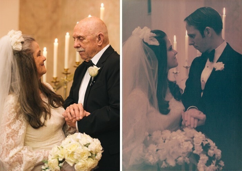 The couple won the Internet with a photo session of a 50-year wedding anniversary
