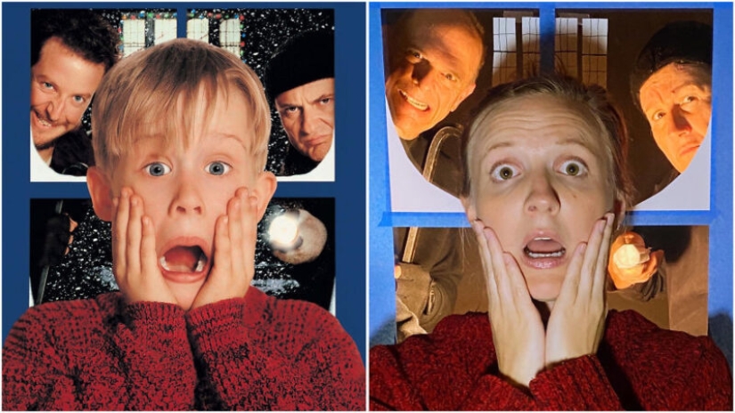 The creative family recreated the famous movie posters in order not to be bored in quarantine