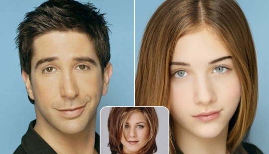 The daughter of Ross and Rachel from "Friends" and 10 more children of the legendary film stars, who were drawn by AI