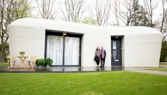 The first residential building in Europe, printed on a 3D printer, was occupied by residents The first residential building in Europe, printed on a 3D printer, was occupied by residents