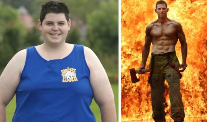 The former winner of the TV show about weight loss has turned into a real macho