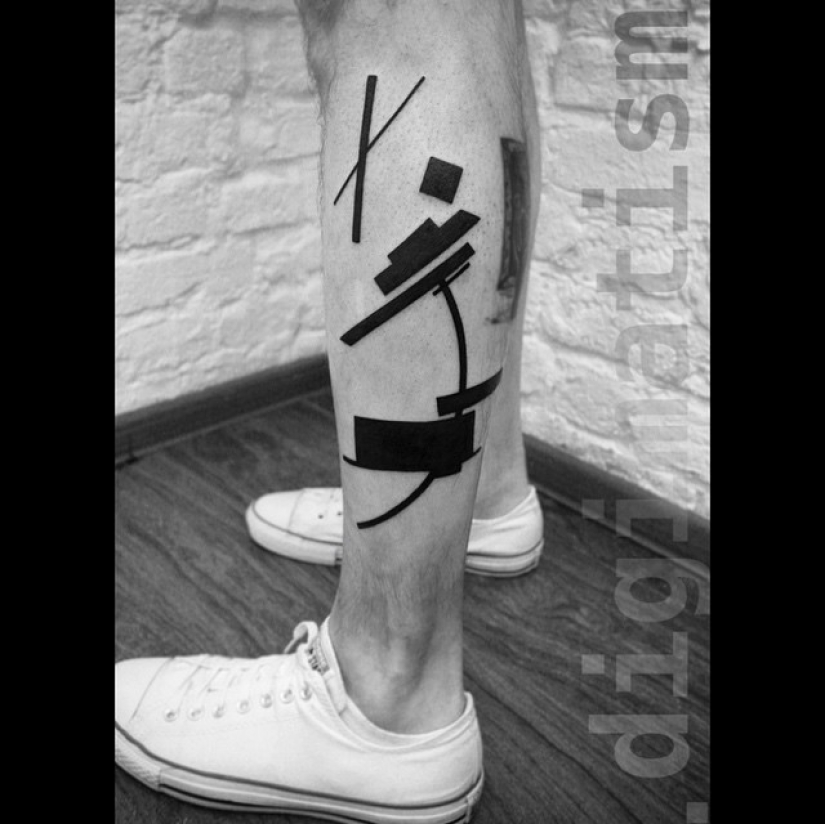 The genius of pure simplicity: Tattoo based on paintings by Malevich from the Moscow master