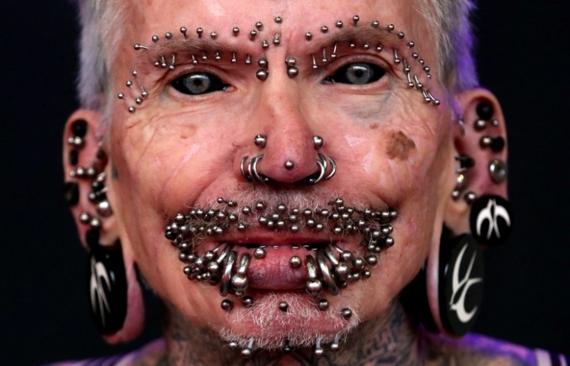 The most pierced man on the planet Rolf Buchholz: "There are 278 pieces of iron in my genitals alone"