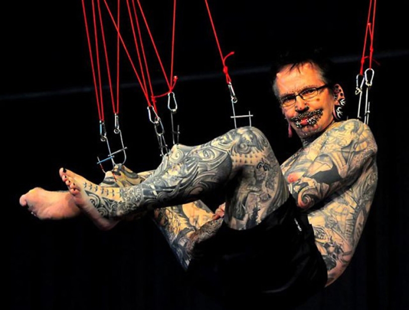 The most pierced man on the planet Rolf Buchholz: "There are 278 pieces of iron in my genitals alone"