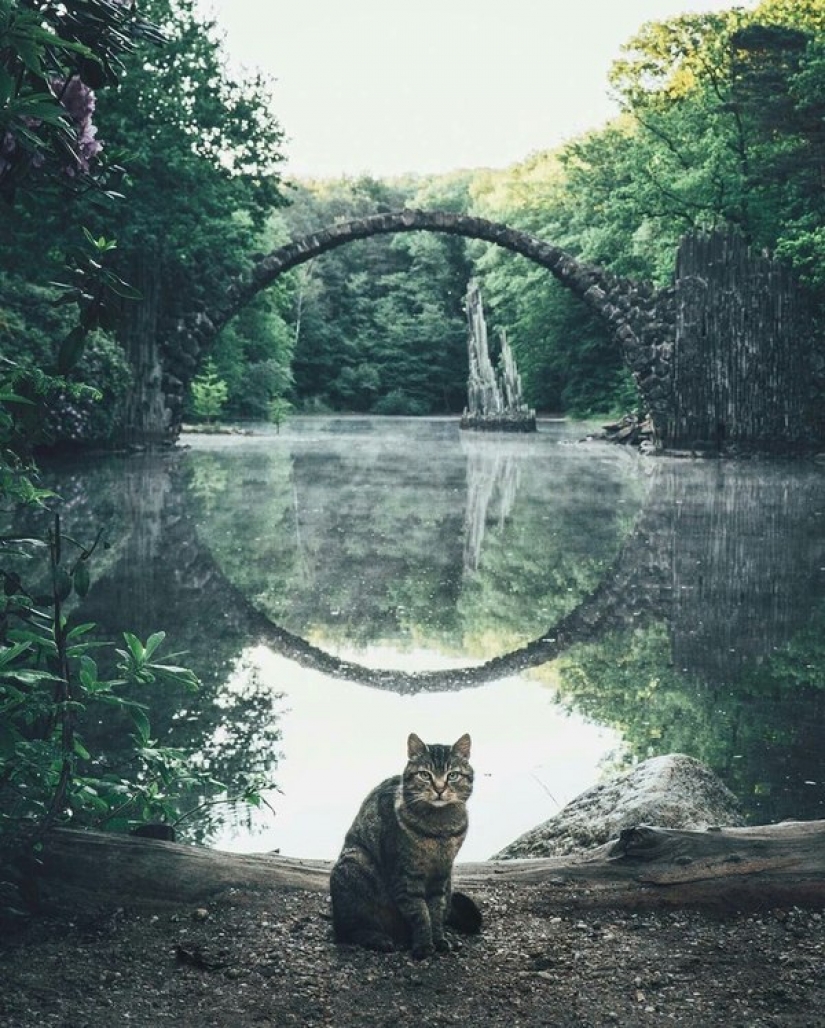 The mystical Rakotzbruke Bridge, which was built by the devil