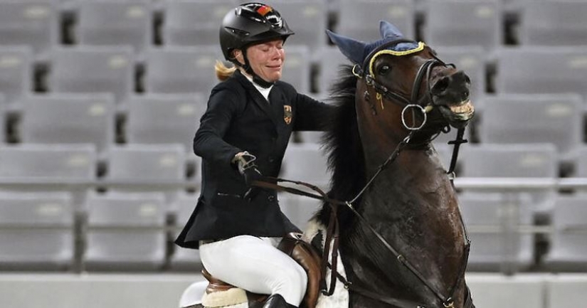 The Olympic drama with a smiling horse and a crying rider has generated a wave of memes