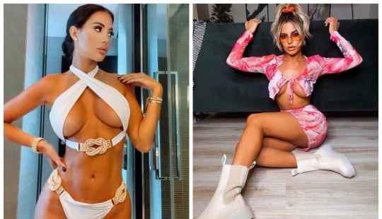 The queens of glamour show off the new hit of the season-a low-cut top The queens of glamour show off the new hit of the season-a low-cut top