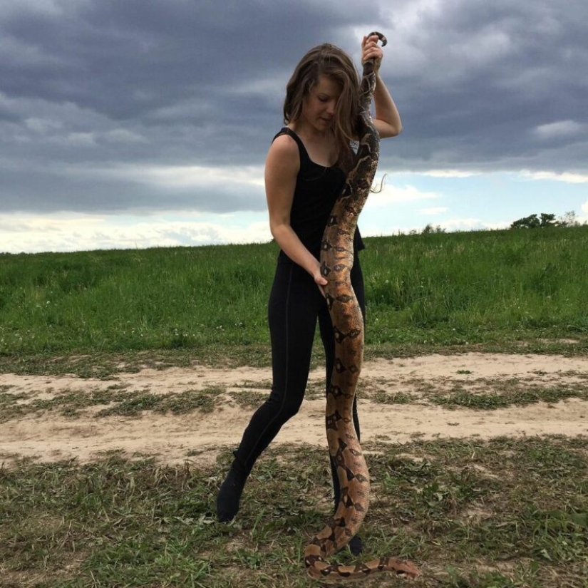 The Russian woman fearlessly gave a cobra a drink from a glass and became the hero of the network