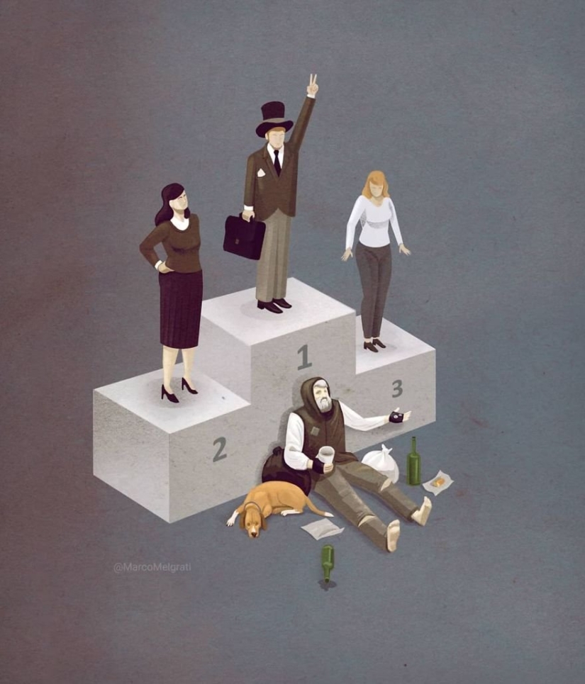 The sad truth about modern life: 20 provocative illustrations Marco Melgrati
