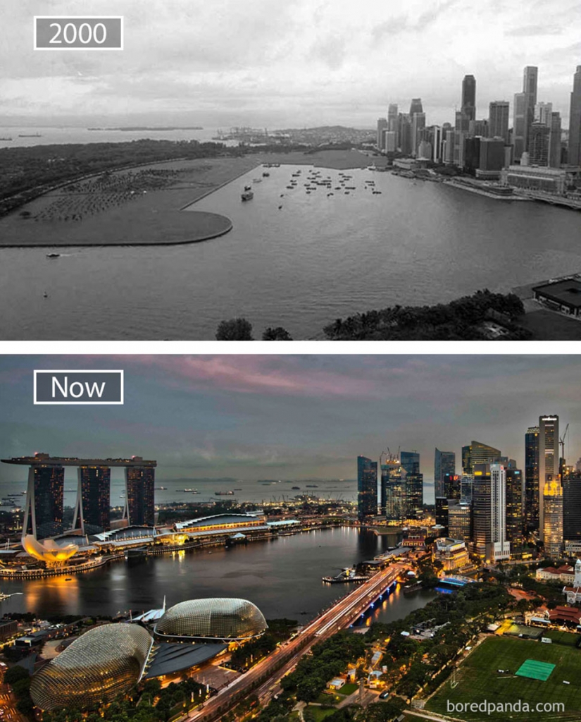 The wind of change: the famous city from one angle in the past and present