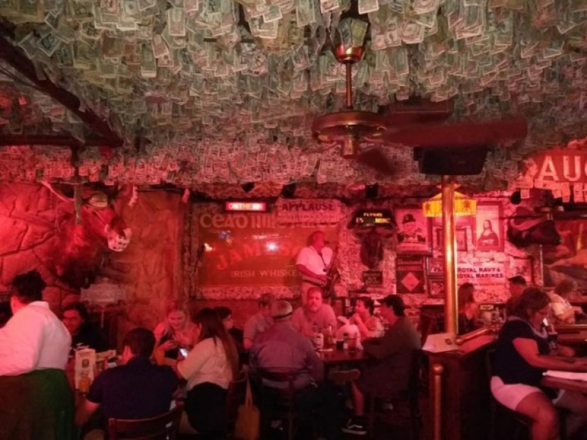 This pub in Florida is decorated with bills totaling two million dollars