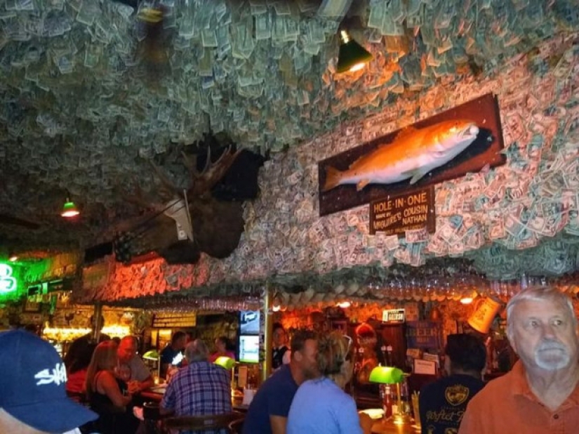 This pub in Florida is decorated with bills totaling two million dollars