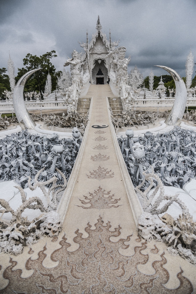 This white temple in Thailand is heaven and hell