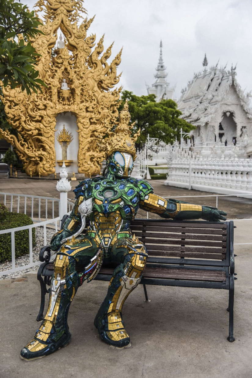 This white temple in Thailand is heaven and hell