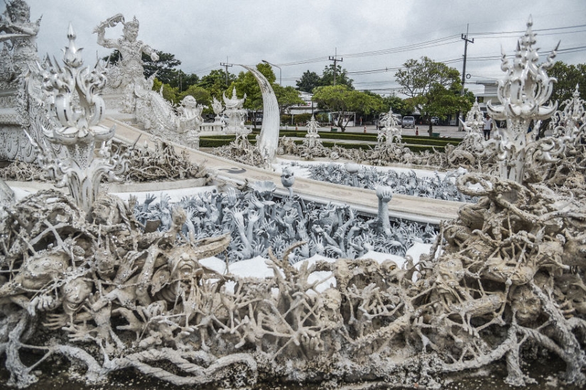 This white temple in Thailand is heaven and hell