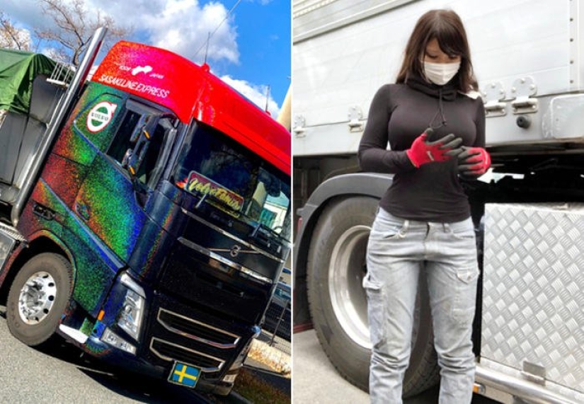 Toneladas de carga y el mar encanto: con más encanto de conductor de camión de Japón vence a la red social