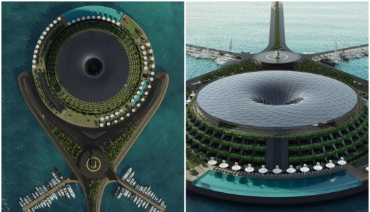 Turkish architects created floating and rotating eco-friendly hotel