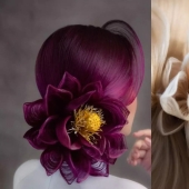 Un talentoso peluquero crea peinados espectaculares en forma de flores