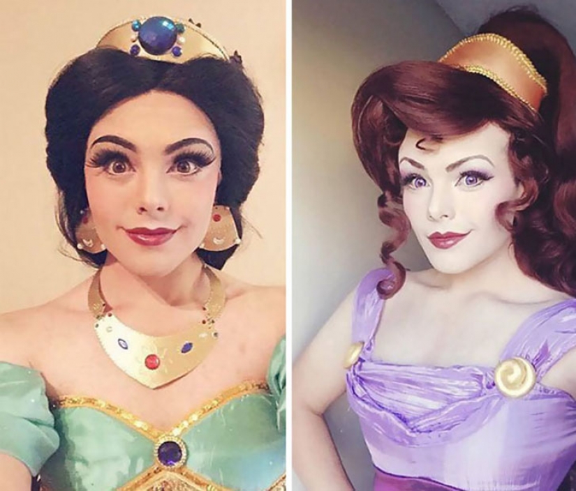 Under the images of these Disney princesses is hiding... a guy who knows how to make up