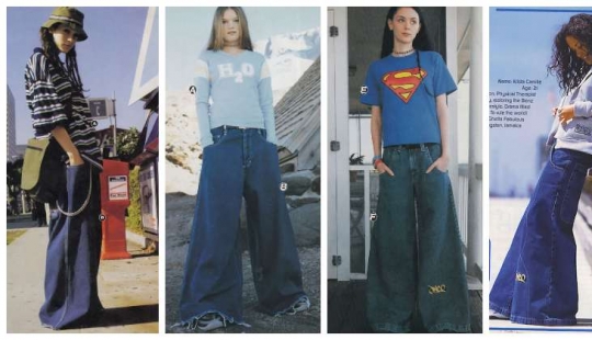 Vaqueros con piernas anchas: una extraña tendencia de moda de los años 90, que está volviendo de nuevo