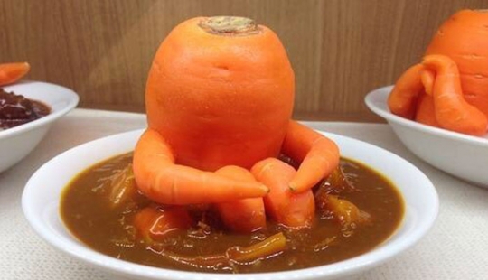 Vegetables and fruits, which remind us that nature has a great sense of humor