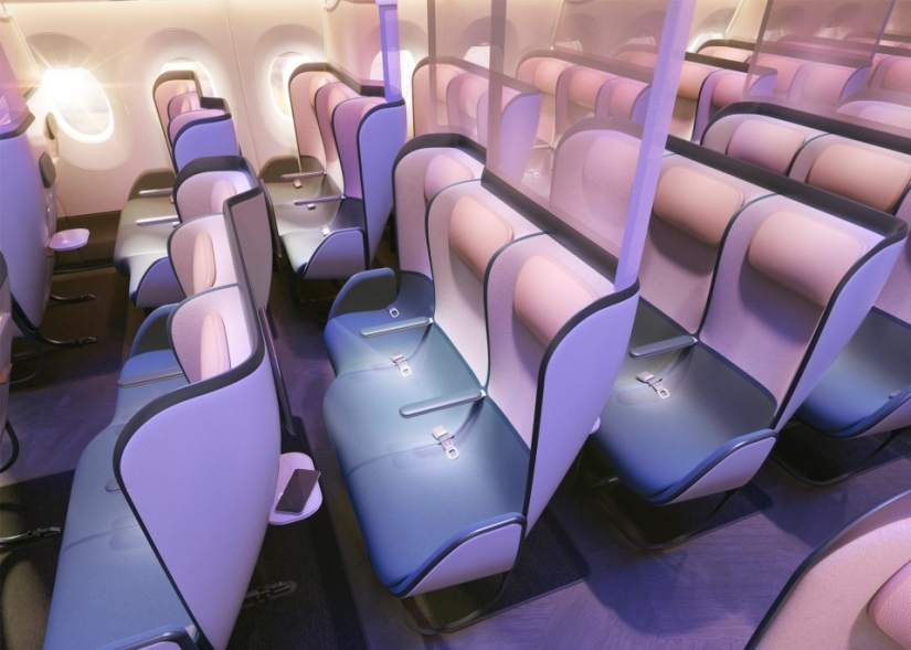 Vuelos después de la pandemia: cómo pueden verse las cabinas de los aviones con un nuevo diseño protector