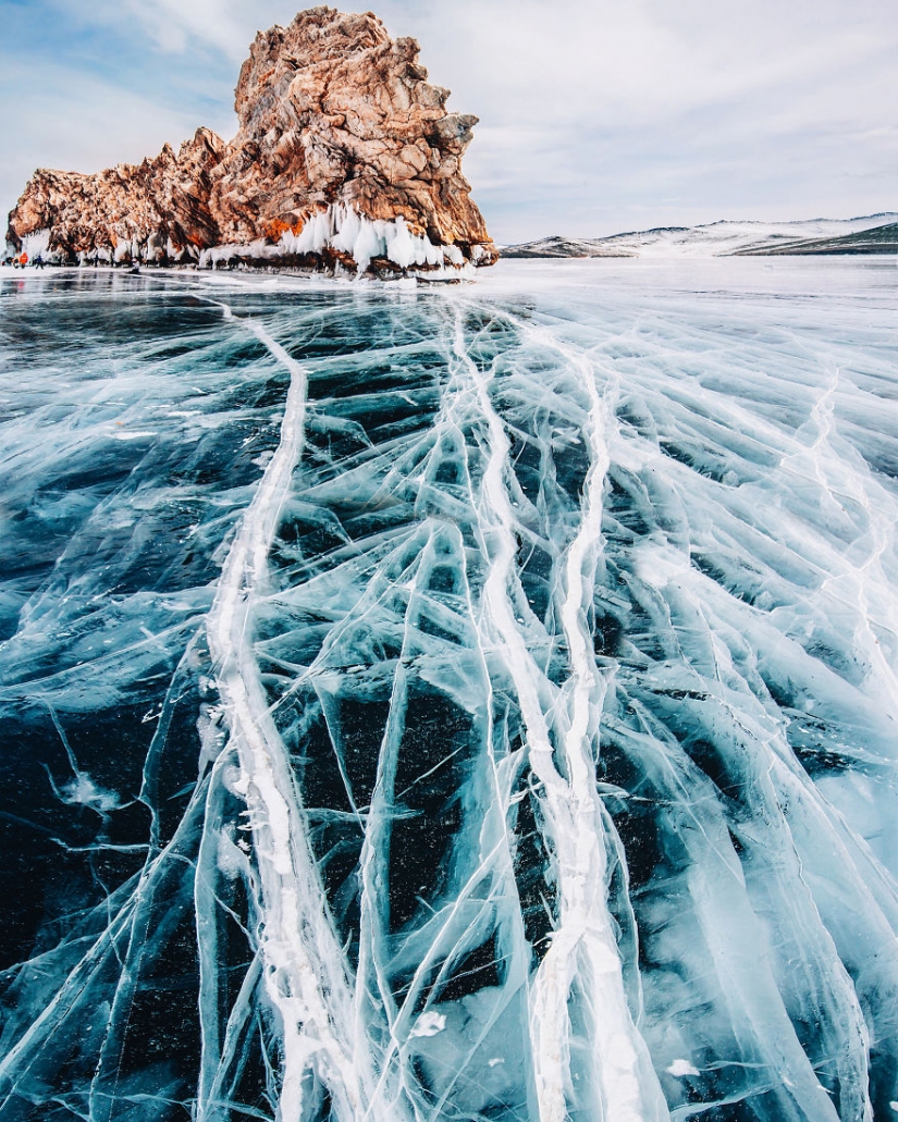 Walk on frozen Baikal