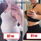 Weight is just numbers: between these photos are only pounds difference