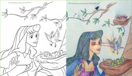 When children's coloring pages reach adults